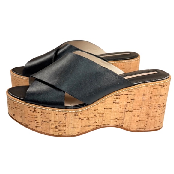 Zara Basic Collection Black Slip On Platform Cork Slide Sandals Women's EU 37 - Picture 4 of 17